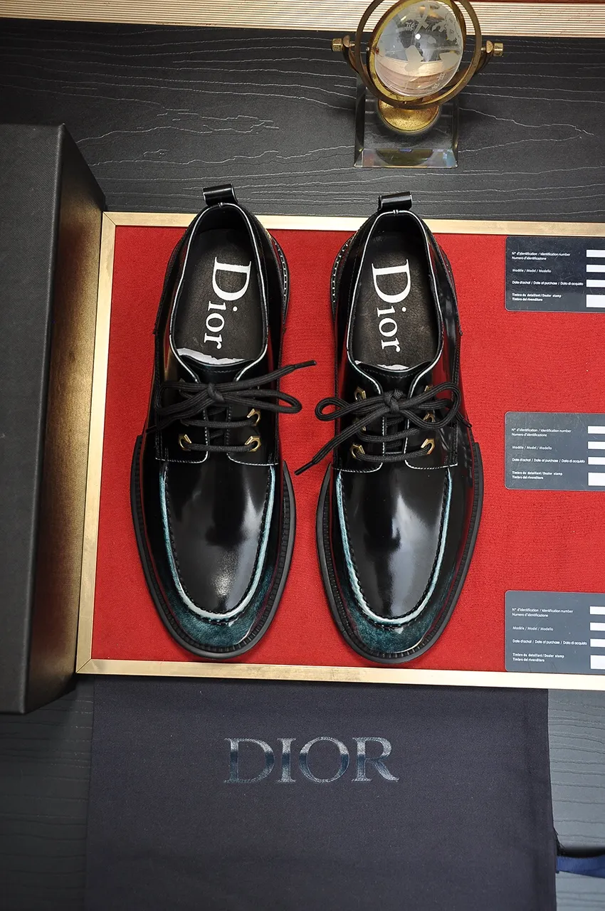 Men's shoes💰720💶【Dior】High-end goods Niuli Original order quality Dior —🆘.Dior original order purchasing, high-end leather shoes, fabric: imported from Italy open-edge beaded cowhide➕water-dyed cowhide/cowhide lining➕specially provided original outsole, fine workmanship, real-life shooting🎬size: 38-45 (45 customized)